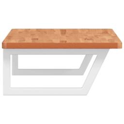 Berkfield Home Elegant Basin Shelf Wall Mounted Steel & Solid Wood Beech in Brown - thumbnail 5
