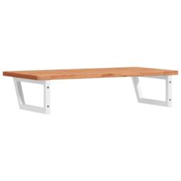 Berkfield Home Elegant Basin Shelf Wall Mounted Steel & Solid Wood Beech in Brown - thumbnail 6