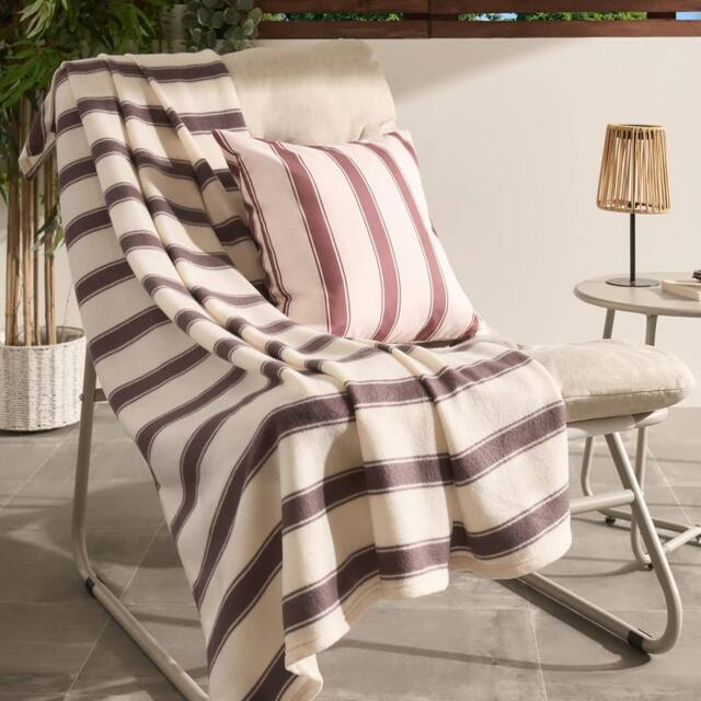 OHS Vintage Stripes Polar Fleece Throw Blanket Lightweight Bedspread - Size: 120 cm x 150 cm - image 1