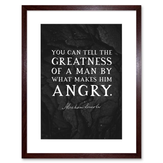 "Artery8 Wall Art Print Slate Quote Abraham Lincoln Greatness Angry Artwork Framed 9X7 Inch in Brown - Size: W7"" x H9""" - image 1