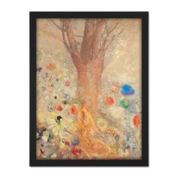 "Artery8 Wall Art Print Odilon Redon The Buddha Large Framed Wall Décor Art in Black - Size: W18"" x H24""" - thumbnail 1