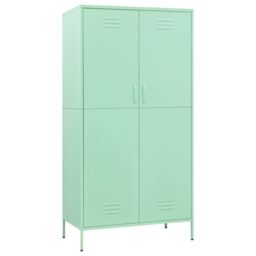 Berkfield Home Wardrobe Mint 90x50x180 cm Steel in Green - Size: 90 x 50 x 180 cm - thumbnail 2