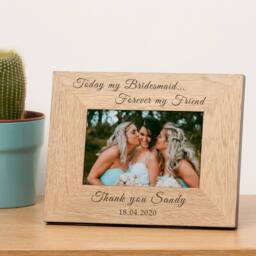 Uniqueful Personalised Bridesmaid Forever Friend Wedding Wood Photo Frame 6x4 in Beige - Size: 1 Pack - thumbnail 3