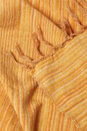 Homescapes Bed Sofa Throw Cotton Chenille Tie Dye in Pale Orange - Size: 150 cm x 200 cm - thumbnail 4