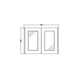 Clifton White Bathroom Mirror Cabinet 80cm Wide - thumbnail 2