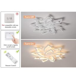 Garwarm Dimmable Flush Mount Ceiling Light with Remote control in White - thumbnail 3
