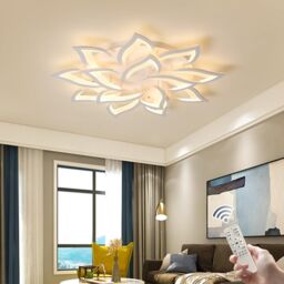 Garwarm Dimmable Flush Mount Ceiling Light with Remote control in White