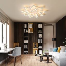 Garwarm Dimmable Flush Mount Ceiling Light with Remote control in White - thumbnail 8