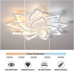 Garwarm Dimmable Flush Mount Ceiling Light with Remote control in White - thumbnail 4