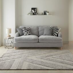 The Rug Shop UK Grey Handmade Modern Geometric Easy To Clean Cotton Backing Area Rug - Size: 200 cm x 280 cm - thumbnail 1