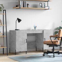 Berkfield Home Desk Concrete Grey 140x50x75 cm Engineered Wood - Size: 140 x 50 x 75 cm - thumbnail 1