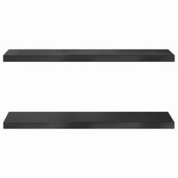 Berkfield Home Wall Shelves 2 pcs 75x23.5x3 cm Black Stainless Steel - thumbnail 5
