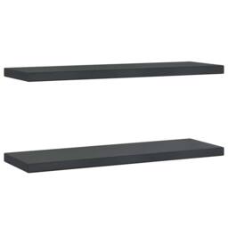 Berkfield Home Wall Shelves 2 pcs 75x23.5x3 cm Black Stainless Steel - thumbnail 2