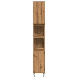 Berkfield Home Classic Bathroom Cabinet Artisan Oak 30x30x190 cm Engineered Wood in Brown - Size: 30 x 30 x 190 cm - thumbnail 4