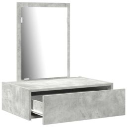 Berkfield Home Wall Hanging Dressing Table Concrete Grey 60x40x70 cm - Size: 60 x 40 x 70 cm - thumbnail 5