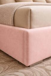 "PARADISE BEDS LTD Ottoman Winged Bed Gas Lift Storage Plush Velvet 54"" Headboard in Beige - Size: King" - thumbnail 3