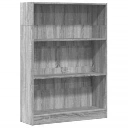 Berkfield Home Bookcase Grey Sonoma 80x24x109 cm Engineered Wood - Size: 80 x 24 x 109 cm - thumbnail 2
