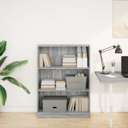 Berkfield Home Bookcase Grey Sonoma 80x24x109 cm Engineered Wood - Size: 80 x 24 x 109 cm - thumbnail 3