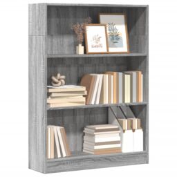 Berkfield Home Bookcase Grey Sonoma 80x24x109 cm Engineered Wood - Size: 80 x 24 x 109 cm - thumbnail 1