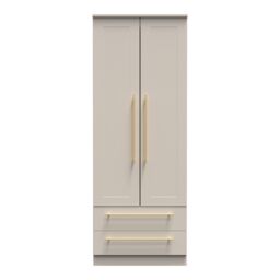 Ready Assembled 2 U Helmsley 2 Door 2 Drawer Wardrobe (Ready Assembled) in Taupe