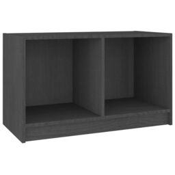 Berkfield Home TV Cabinet Grey 70x33x42 cm Solid Pinewood - Size: 70 x 33 x 42 cm - thumbnail 2