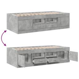 Berkfield Home Daybed with Drawers without Mattress Concrete Grey 90x200 cm - thumbnail 7