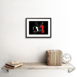 "Artery8 Wall Art Print Musicians Jazz Piano Art Framed 9x7 inch in Black - Size: W7"" x H9""" - thumbnail 2