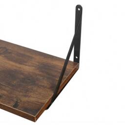 Levede Floating Shelves Wall Wood Rustic with Brackets Vintage Brown Set of 3 - thumbnail 7