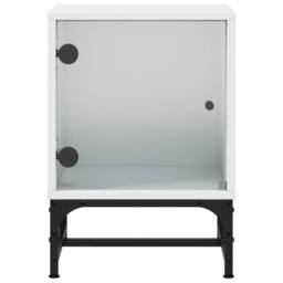 Berkfield Home Bedside Cabinets with Glass Doors 2 pcs White 35x37x50 cm - Size: 35 x 37 x 50 cm - thumbnail 7