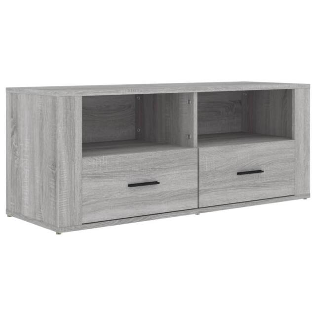 Berkfield Home TV Cabinet Grey Sonoma 100x35x40 cm Engineered Wood - Size: 100 x 35 x 40 cm - image 1