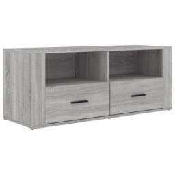 Berkfield Home TV Cabinet Grey Sonoma 100x35x40 cm Engineered Wood - Size: 100 x 35 x 40 cm - thumbnail 1