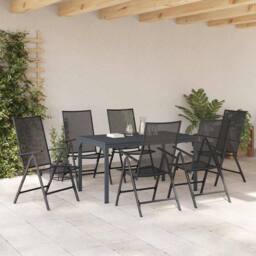 Berkfield Home 7 Piece Garden Dining Set in Anthracite Steel in Dark Grey - thumbnail 4