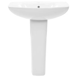 Berkfield Home Freestanding Basin with Pedestal Ceramic White 650x520x200 mm - thumbnail 3