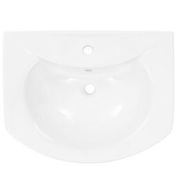 Berkfield Home Freestanding Basin with Pedestal Ceramic White 650x520x200 mm - thumbnail 5
