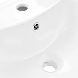 Berkfield Home Freestanding Basin with Pedestal Ceramic White 650x520x200 mm - thumbnail 6