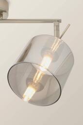 ValueLights Demi Brushed Chrome 3 Bar Smoked Glass Spotlight Ceiling Light & Bulbs in Metallic Silver - thumbnail 4