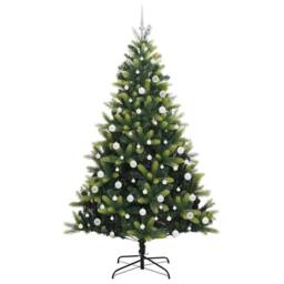 Berkfield Home Realistic Artificial Hinged Christmas Tree 300 LEDs Green 210 cm - thumbnail 4