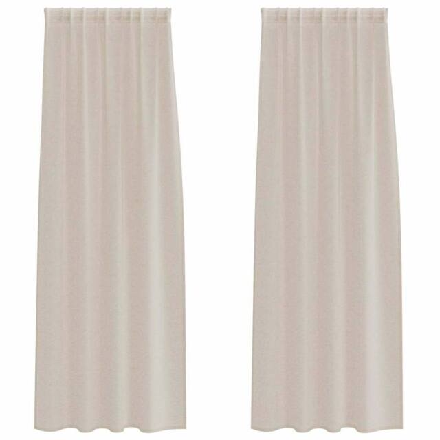 Berkfield Home Curtains with Curtains 2 pcs Sand 140 x 245 cm Polyester in Beige - image 1