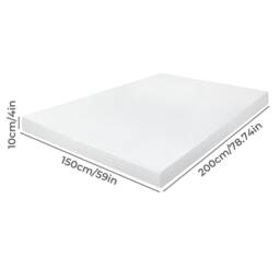 VOGREX King 4 Inch Cooling Memory Foam Non Slip Mattress Topper in White - thumbnail 2