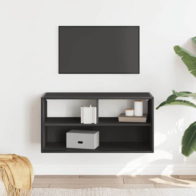 Berkfield Home TV Cabinet Black 80x31x39.5 cm Engineered Wood & Metal - image 1