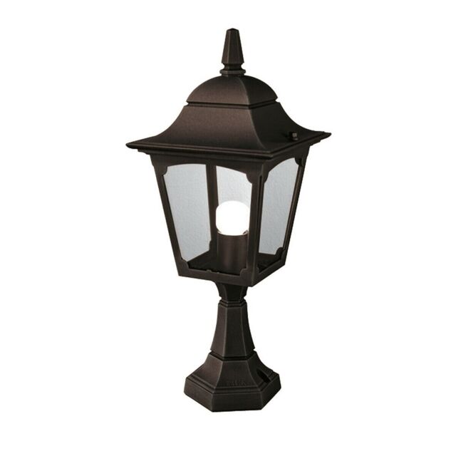 Loops Outdoor IP44 1 Bulb Wall Ground Pedestal Lamp Light Black LED E27 100W d00307