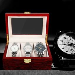 Xample 3/10/12 Watches Display Case Jewelry Collection Storage Organizer Leather Box in Maroon - Size: Large - thumbnail 4