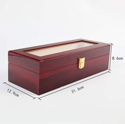 Xample 3/10/12 Watches Display Case Jewelry Collection Storage Organizer Leather Box in Maroon - Size: Large - thumbnail 6