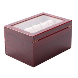 Xample 3/10/12 Watches Display Case Jewelry Collection Storage Organizer Leather Box in Maroon - Size: Large - thumbnail 8