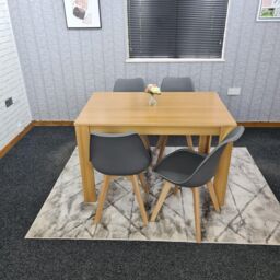KOSY KOALA Kitchen Dining Table With 4 Chairs Dining Room Furniture in Dark Grey - thumbnail 2