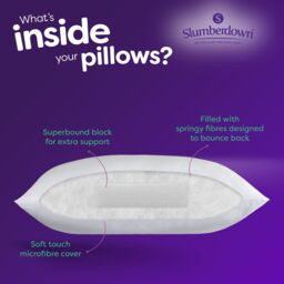 Slumberdown 2 Pack Cosy Nights Super Support Side Sleeper Firm Pillows in White - thumbnail 7