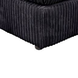LUXURY LIFE Amalfi Jumbo Cord Fabric Footstool in Black - thumbnail 4