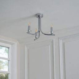 Pagazzi Morden 3 Light Polished Chrome Semi Flush Ceiling Light in Silver - thumbnail 2