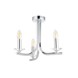 Pagazzi Morden 3 Light Polished Chrome Semi Flush Ceiling Light in Silver - thumbnail 4