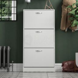 Home Discount Vida Designs 3 Drawer Shoe Storage Cabinet Rack Organizer in White - thumbnail 3